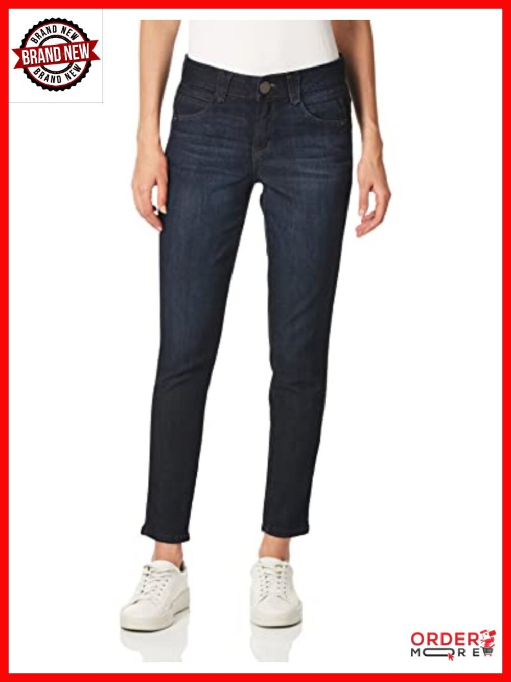 Petite Ab Solution Jegging Mid Rise Straight Stretch Denim Jeans